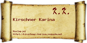 Kirschner Karina névjegykártya